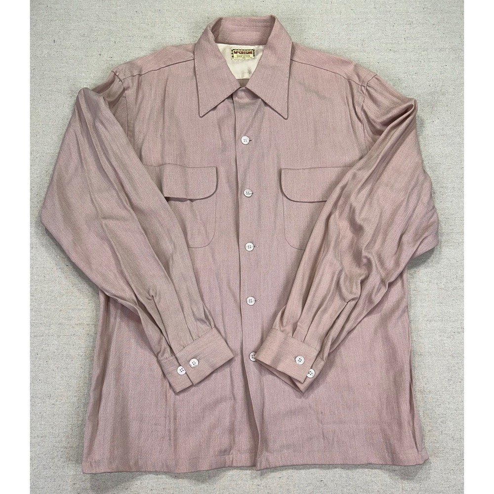 Vintage McGregor Sportswear Shirt Men's XL LOOP COLLAR Long Sleeve USA 50s 60s